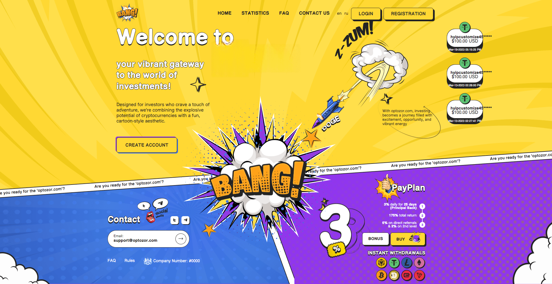 Bang'z - Crypto Investing HTML Template — screenshot 1